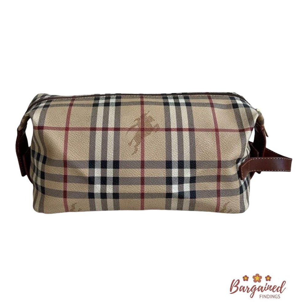 Authentic Burberry Haymarket Check Cosmetic Bag
